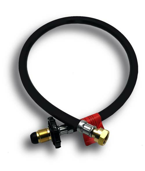 LPG Pigtail POL Handwheel x W20 0.5m (20") Black Rubber Hose